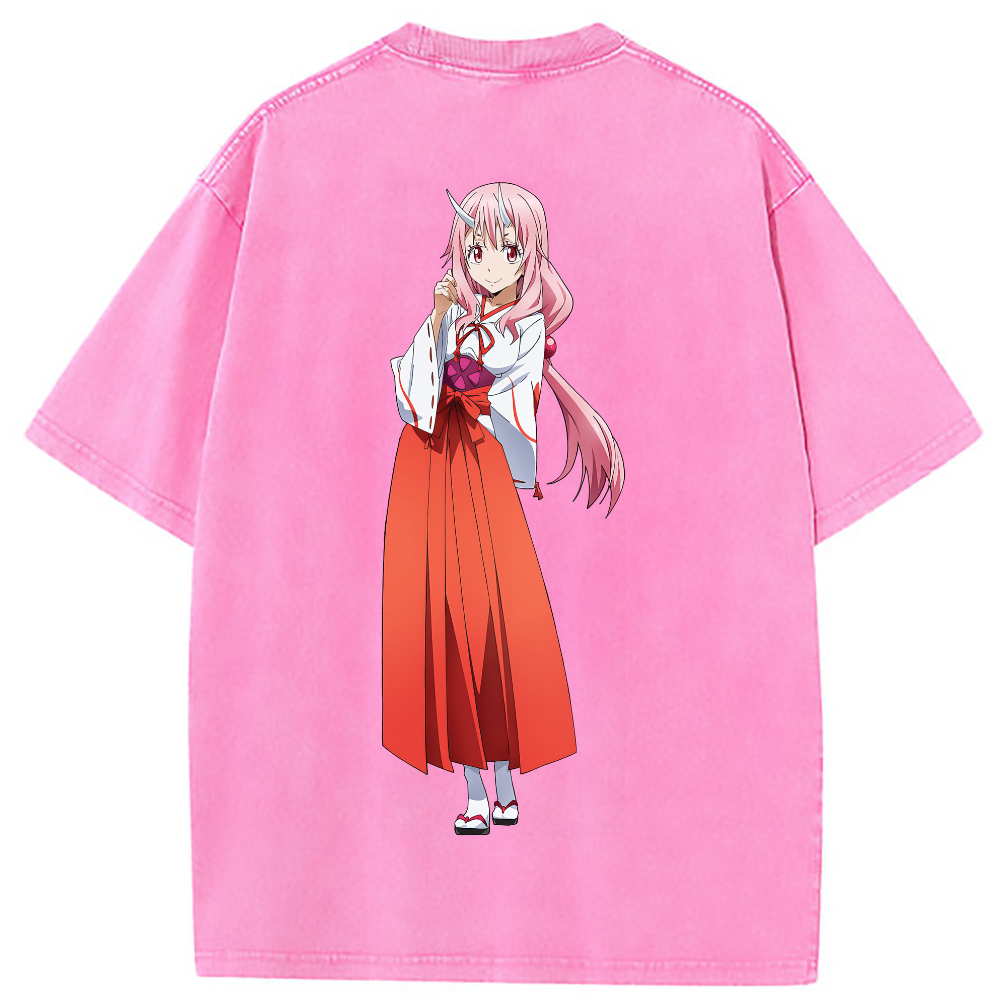 （画像用） 転スラ Regarding Reincarnated to Slime 綿100% ヴィンテージ風 半袖Tシャツ（背面プリント）